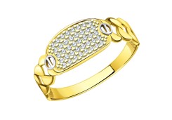 Кольцо из желтого золота с фианитом