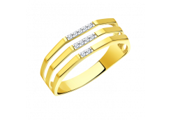 Кольцо из желтого золота с фианитом