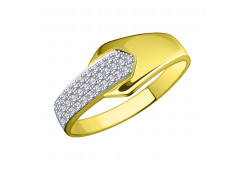 Кольцо из желтого золота с фианитом
