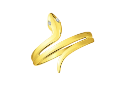 Кольцо из желтого золота с фианитом