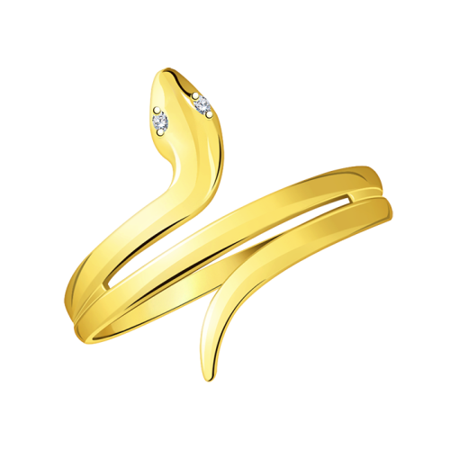 Кольцо из желтого золота с фианитом