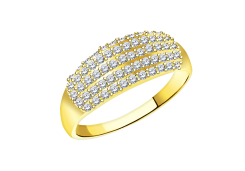 Кольцо из желтого золота с фианитом