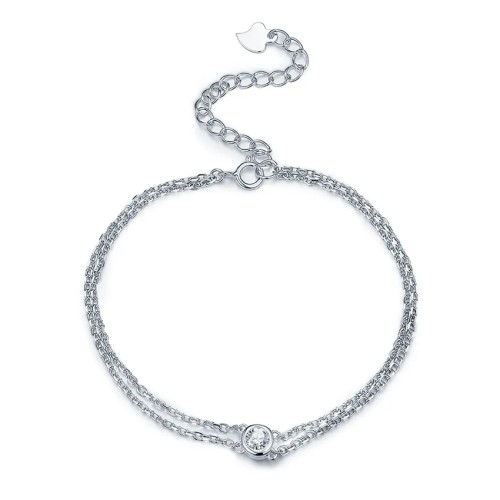 Серебряный браслет с фианитом