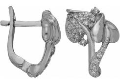 Серебряные cерьги классические с фианитом