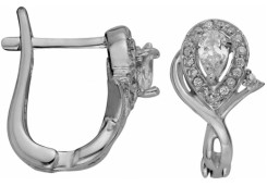 Серебряные cерьги классические с фианитом