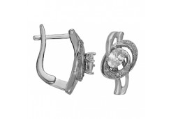 Серебряные cерьги классические с фианитом