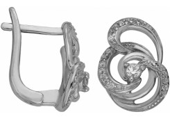 Серебряные cерьги классические с фианитом