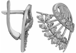 Серебряные cерьги классические с фианитом