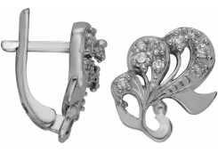 Серебряные cерьги классические с фианитом