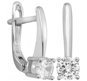 Серебряные cерьги с фианитом