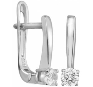 Серебряные cерьги с фианитом