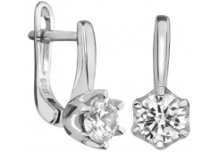 Серебряные cерьги с фианитом