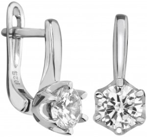 Серебряные cерьги с фианитом