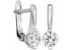 Серебряные cерьги с фианитом