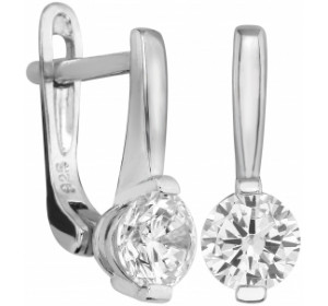 Серебряные cерьги с фианитом