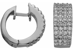 Серебряные cерьги классические с фианитом