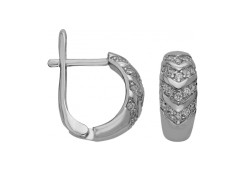 Серебряные cерьги классические с фианитом