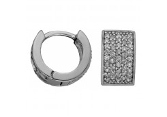 Серебряные cерьги классические с фианитом