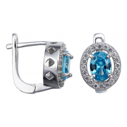 Серебряные cерьги с фианитом