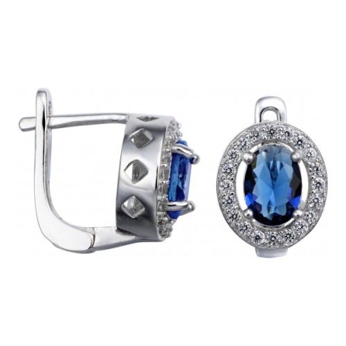 Серебряные cерьги с фианитом