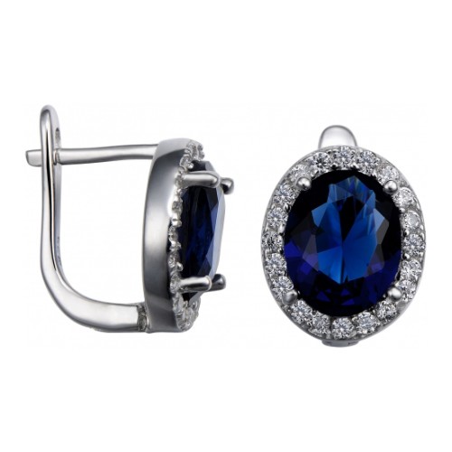 Серебряные cерьги с фианитом