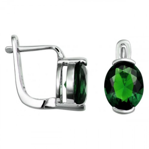 Серебряные cерьги с фианитом