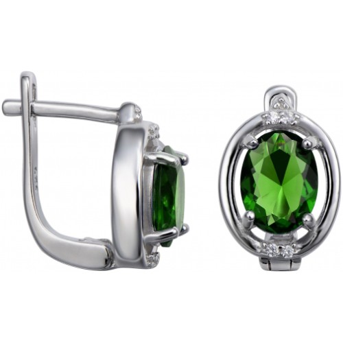 Серебряные cерьги с фианитом