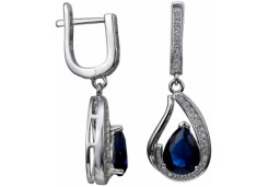 Серебряные cерьги висячие с фианитом