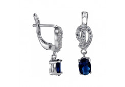 Серебряные cерьги висячие с фианитом