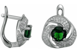 Серебряные cерьги классические с фианитом