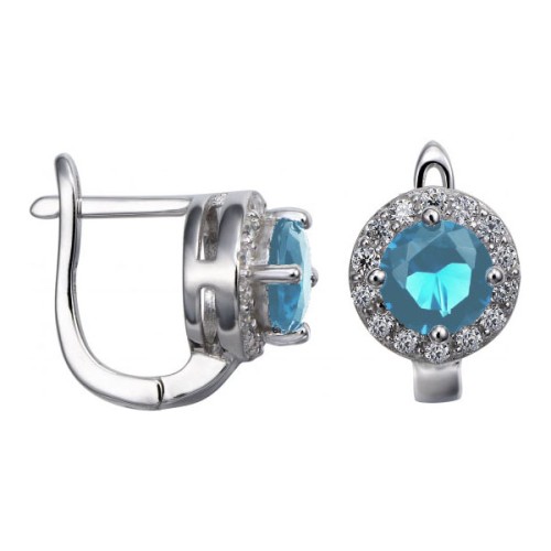 Серебряные cерьги с фианитом