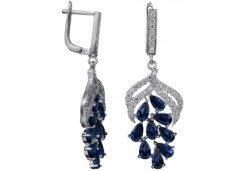 Серебряные cерьги висячие с фианитом