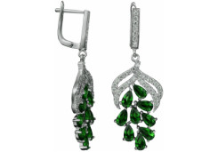 Серебряные cерьги висячие с фианитом