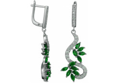 Серебряные cерьги висячие с фианитом