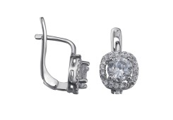 Серебряные cерьги с фианитом