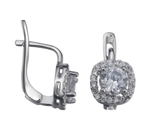 Серебряные cерьги с фианитом