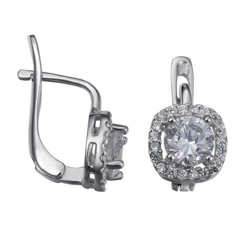 Серебряные cерьги с фианитом