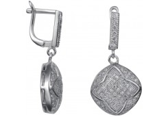 Серебряные cерьги висячие с фианитом