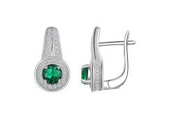 Серебряные cерьги классические с фианитом