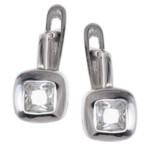 Серебряные cерьги с фианитом