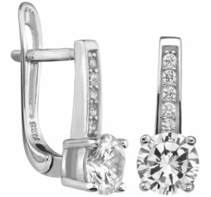 Серебряные cерьги с фианитом