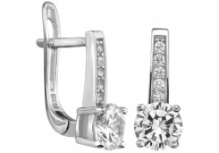 Серебряные cерьги с фианитом