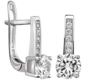 Серебряные cерьги с фианитом