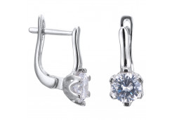 Серебряные cерьги с фианитом