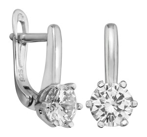 Серебряные cерьги с фианитом