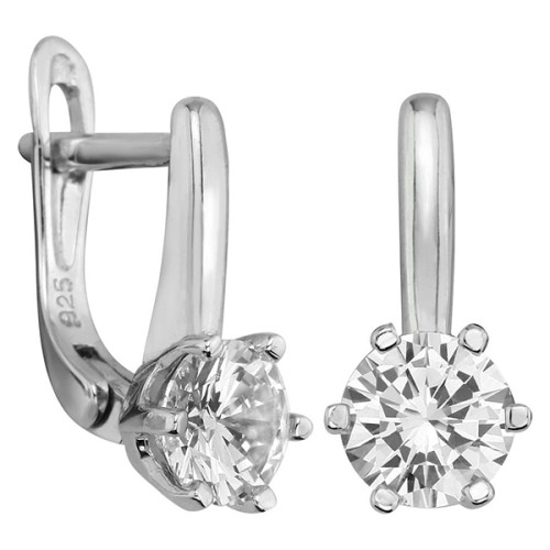 Серебряные cерьги с фианитом