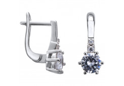 Серебряные cерьги с фианитом