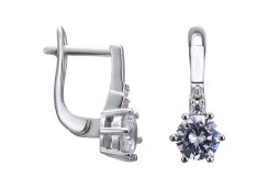 Серебряные cерьги с фианитом