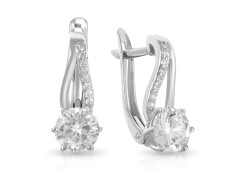 Серебряные cерьги с фианитом