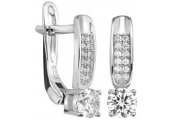 Серебряные cерьги с фианитом
